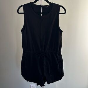 Doe & Rae Black Romper with Decorative Trim